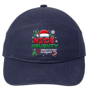 Funny Nice Naughty Insufficient Evidence Christmas Holiday 7-Panel Snapback Hat