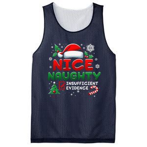 Funny Nice Naughty Insufficient Evidence Christmas Holiday Mesh Reversible Basketball Jersey Tank