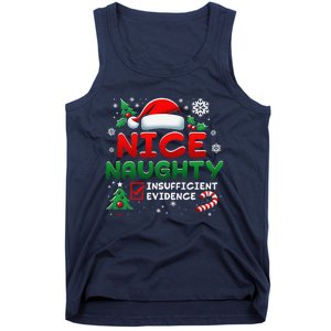 Funny Nice Naughty Insufficient Evidence Christmas Holiday Tank Top