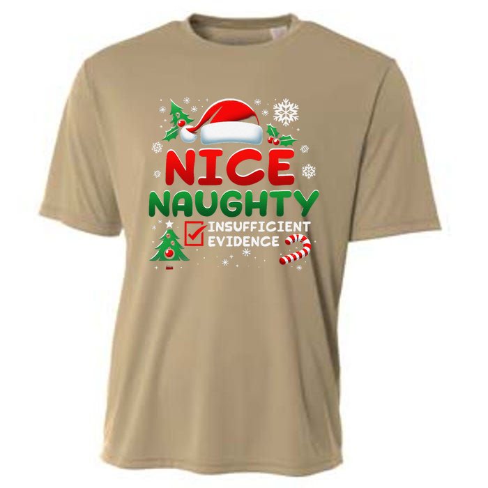 Funny Nice Naughty Insufficient Evidence Christmas Holiday Cooling Performance Crew T-Shirt