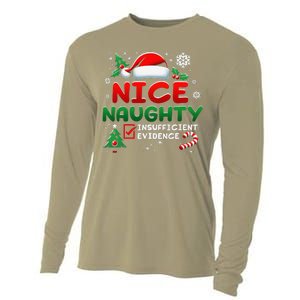 Funny Nice Naughty Insufficient Evidence Christmas Holiday Cooling Performance Long Sleeve Crew