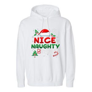 Funny Nice Naughty Insufficient Evidence Christmas Holiday Garment-Dyed Fleece Hoodie