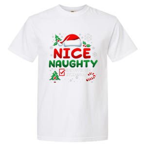 Funny Nice Naughty Insufficient Evidence Christmas Holiday Garment-Dyed Heavyweight T-Shirt