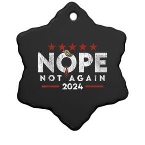 Funny Nope Not Again Trump 2024 Ceramic Star Ornament