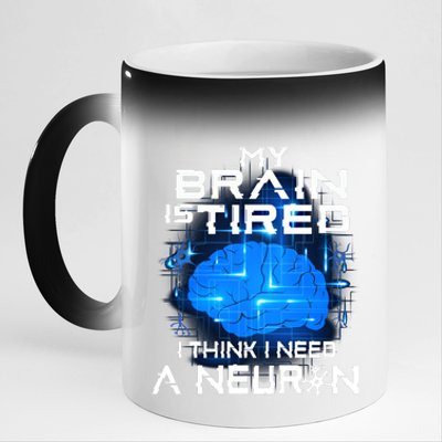 Funny Neuroscience Neuron Pun Science Brain Neurology Nurse Meaningful Gift 11oz Black Color Changing Mug