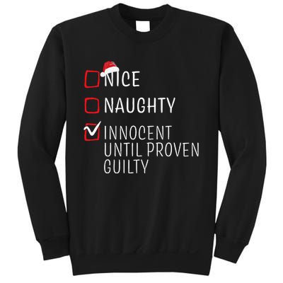 Funny Naughty Nice Christmas Family Pajama Kids Sweatshirt