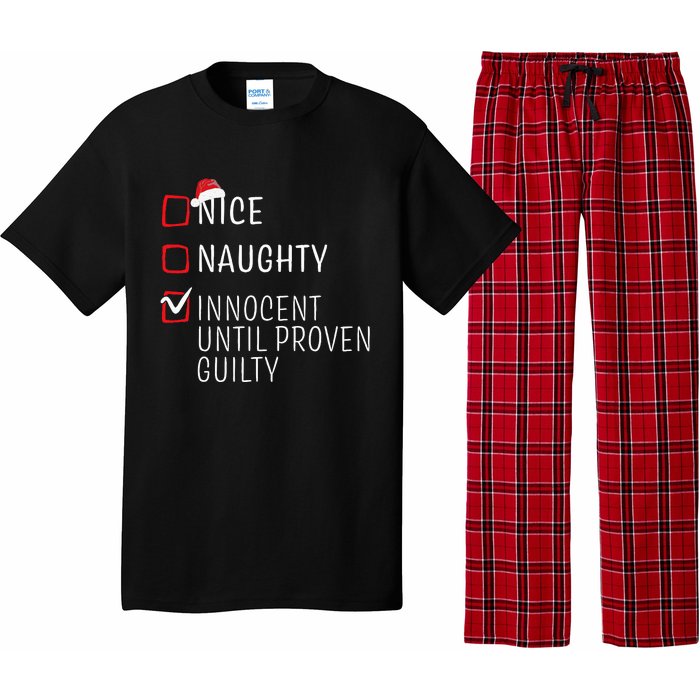 Funny Naughty Nice Christmas Family Pajama Kids Pajama Set