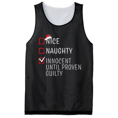 Funny Naughty Nice Christmas Family Pajama Kids Mesh Reversible Basketball Jersey Tank