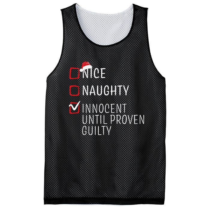 Funny Naughty Nice Christmas Family Pajama Kids Mesh Reversible Basketball Jersey Tank