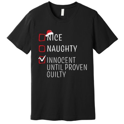 Funny Naughty Nice Christmas Family Pajama Kids Premium T-Shirt