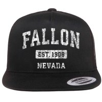 Fallon Nevada Nv Vintage Sports Established Flat Bill Trucker Hat