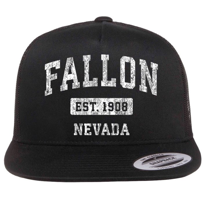 Fallon Nevada Nv Vintage Sports Established Flat Bill Trucker Hat