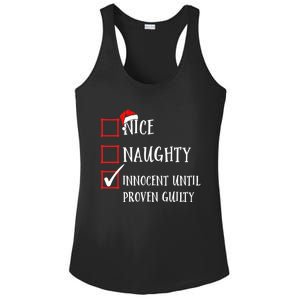 Funny Nice Naughty Innocent Until Proven Guilty List Santa Gift Ladies PosiCharge Competitor Racerback Tank