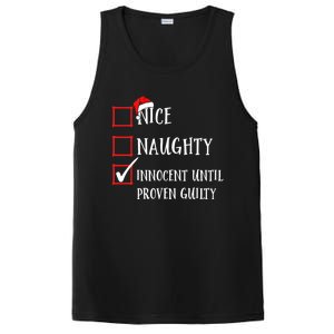 Funny Nice Naughty Innocent Until Proven Guilty List Santa Gift PosiCharge Competitor Tank