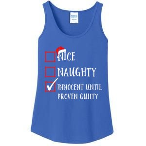 Funny Nice Naughty Innocent Until Proven Guilty List Santa Gift Ladies Essential Tank