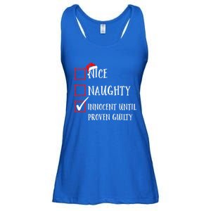 Funny Nice Naughty Innocent Until Proven Guilty List Santa Gift Ladies Essential Flowy Tank