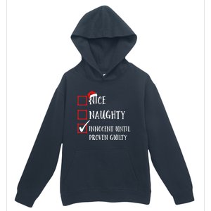 Funny Nice Naughty Innocent Until Proven Guilty List Santa Gift Urban Pullover Hoodie