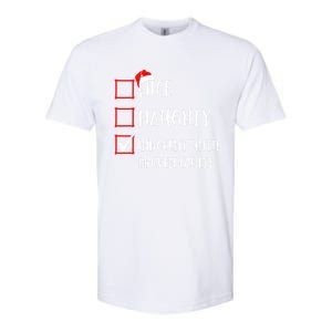 Funny Nice Naughty Innocent Until Proven Guilty List Santa Gift Softstyle CVC T-Shirt