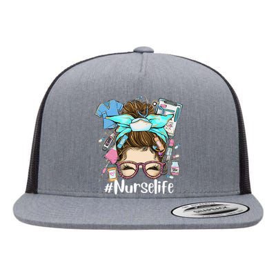 Funny NurseLife Nurse Flat Bill Trucker Hat