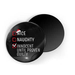 Funny Naughty Nice Christmas Family Pajama Magnet