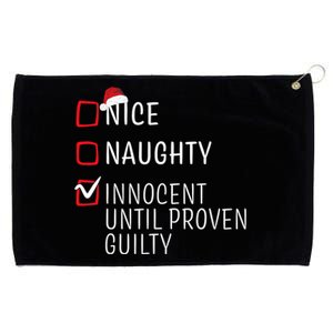 Funny Naughty Nice Christmas Family Pajama Grommeted Golf Towel