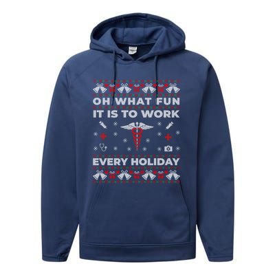 Funny Nurse Nursing Doctor Ugly Christmas Gift Swea Performance Fleece Hoodie