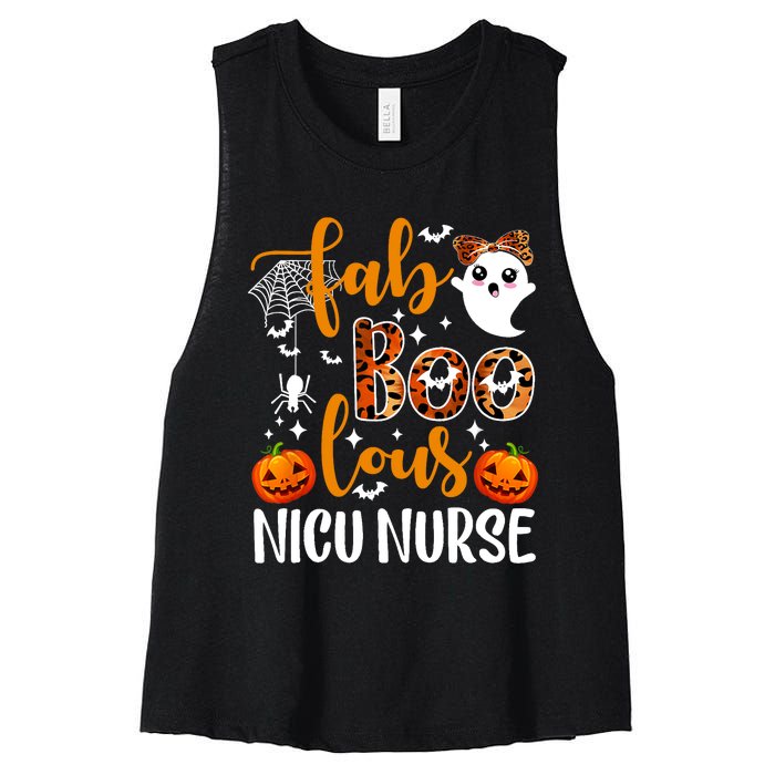 Faboolous Nicu Nurse Funny Nicu Nurse Halloween Boo Boo Crew Women's Racerback Cropped Tank