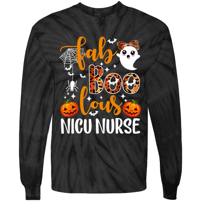 Faboolous Nicu Nurse Funny Nicu Nurse Halloween Boo Boo Crew Tie-Dye Long Sleeve Shirt