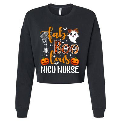 Faboolous Nicu Nurse Funny Nicu Nurse Halloween Boo Boo Crew Cropped Pullover Crew