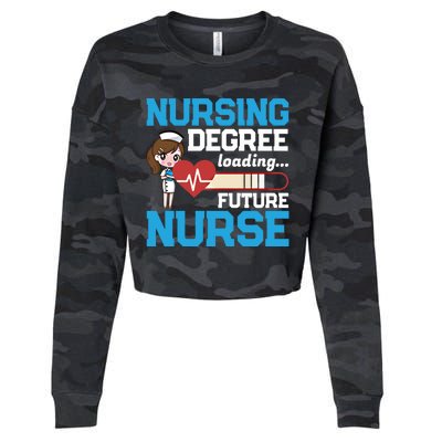 Future Nurse Nursing Degree Loading Nurses Profession Gift Cropped Pullover Crew