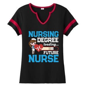 Future Nurse Nursing Degree Loading Nurses Profession Gift Ladies Halftime Notch Neck Tee