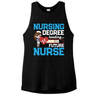 Future Nurse Nursing Degree Loading Nurses Profession Gift Ladies PosiCharge Tri-Blend Wicking Tank