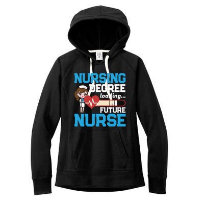 Future Nurse Nursing Degree Loading Nurses Profession Gift Women's Fleece Hoodie