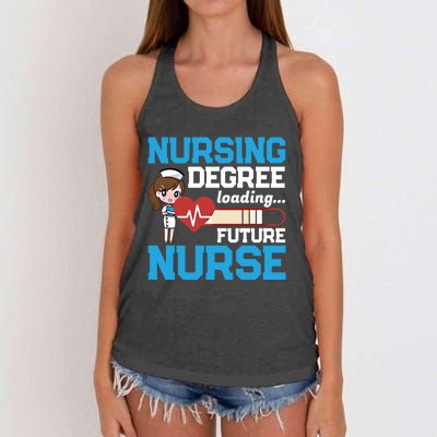 Future Nurse Nursing Degree Loading Nurses Profession Gift Women's Knotted Racerback Tank