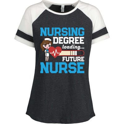 Future Nurse Nursing Degree Loading Nurses Profession Gift Enza Ladies Jersey Colorblock Tee