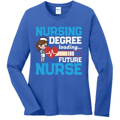 Future Nurse Nursing Degree Loading Nurses Profession Gift Ladies Long Sleeve Shirt