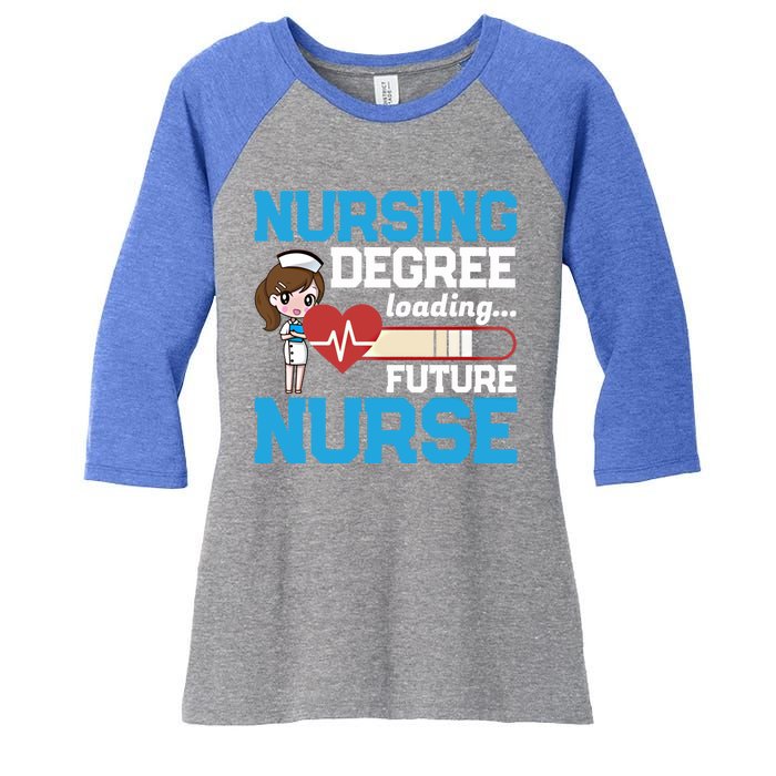 Future Nurse Nursing Degree Loading Nurses Profession Gift Women's Tri-Blend 3/4-Sleeve Raglan Shirt