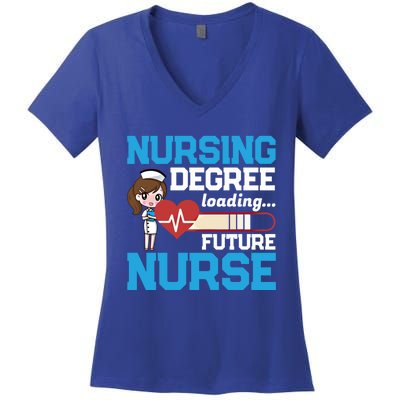 Future Nurse Nursing Degree Loading Nurses Profession Gift Women's V-Neck T-Shirt