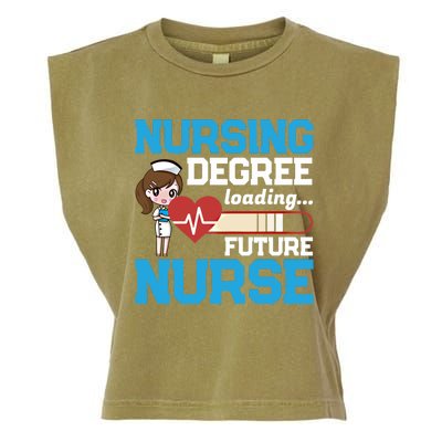 Future Nurse Nursing Degree Loading Nurses Profession Gift Garment-Dyed Women's Muscle Tee