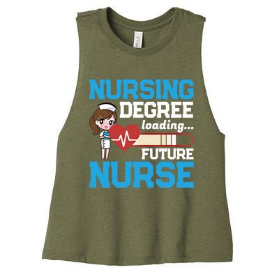 Future Nurse Nursing Degree Loading Nurses Profession Gift Women's Racerback Cropped Tank