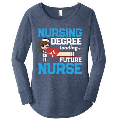 Future Nurse Nursing Degree Loading Nurses Profession Gift Women's Perfect Tri Tunic Long Sleeve Shirt