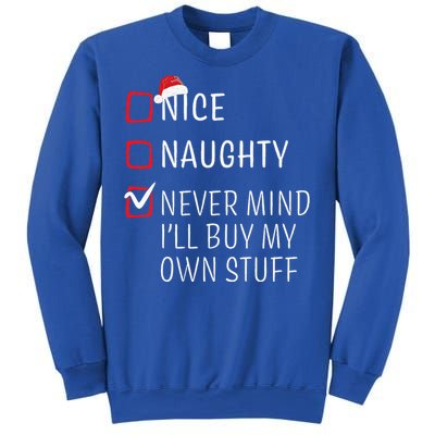 Funny Naughty Nice Christmas Family Pajama Sweatshirt