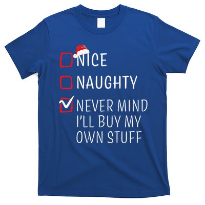 Funny Naughty Nice Christmas Family Pajama T-Shirt