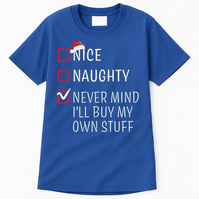 Funny Naughty Nice Christmas Family Pajama Tall T-Shirt