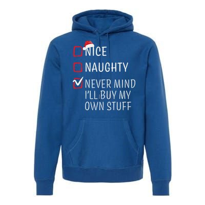 Funny Naughty Nice Christmas Family Pajama Premium Hoodie