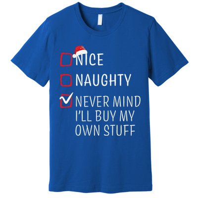 Funny Naughty Nice Christmas Family Pajama Premium T-Shirt