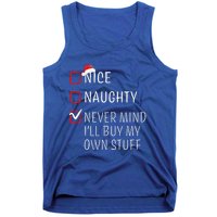 Funny Naughty Nice Christmas Family Pajama Tank Top