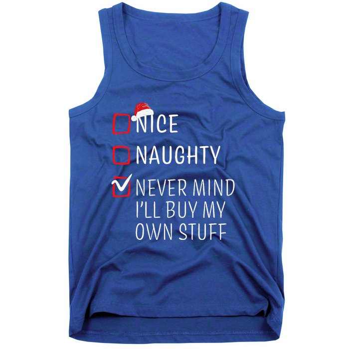 Funny Naughty Nice Christmas Family Pajama Tank Top