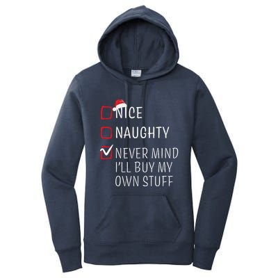 Funny Naughty Nice Christmas Family Pajama Women's Pullover Hoodie