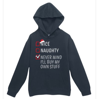 Funny Naughty Nice Christmas Family Pajama Urban Pullover Hoodie